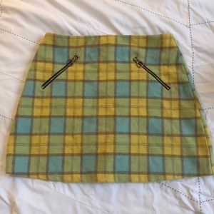 Size 6 Green, Yellow, And Blue Plaid Skirt!